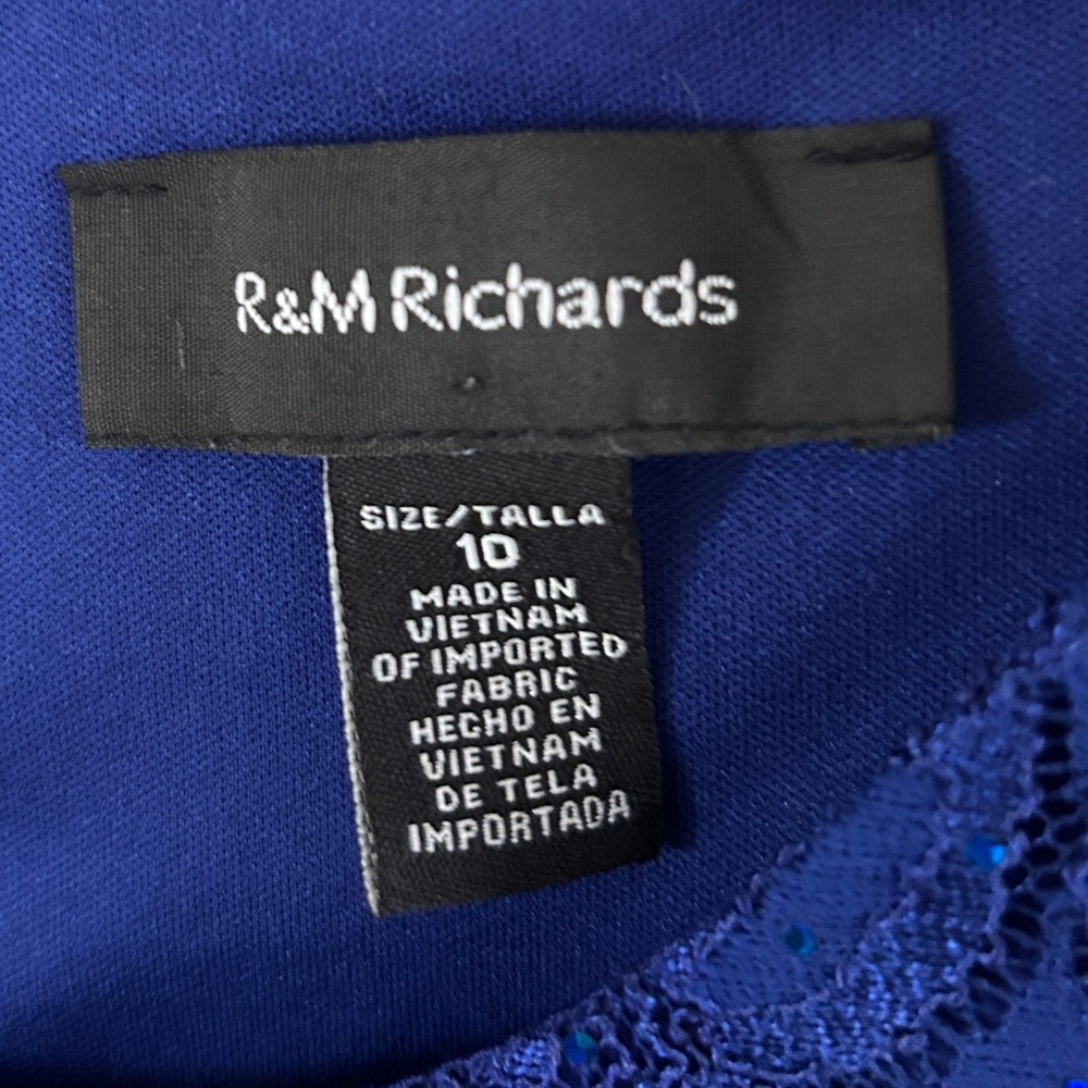 R&M RICHARDS Y2K Babydoll Milkmaid Sequin Lace Formal Cocktail Party Dress Sz 10 - Picture 2 of 12